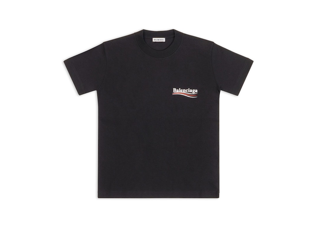 Pre-owned Balenciaga Women's Political Campagin Small Fit T-shirt Black