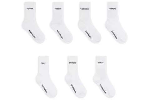 Balenciaga Women's Set of Seven Intarsia Ribbed Stretch Cotton