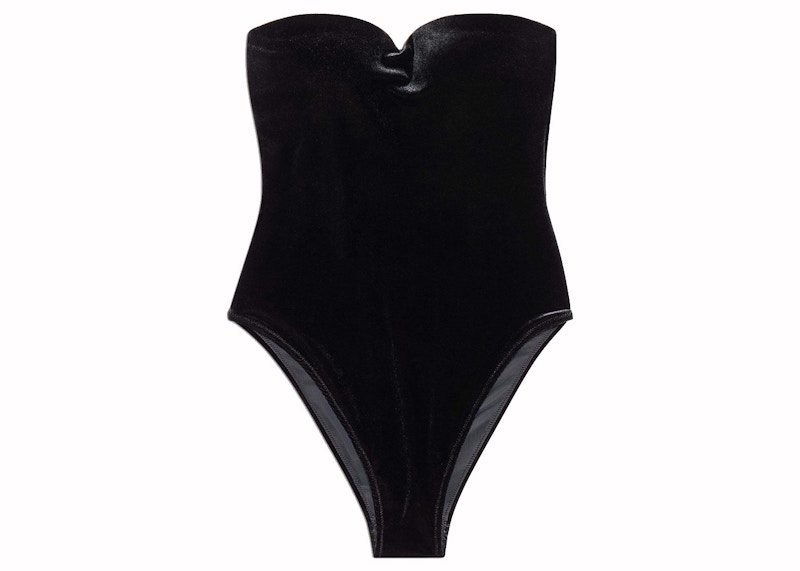 Pre-owned Balenciaga Women's Sweetheart Neck Swimsuit In Black