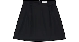 Balenciaga Women's Virgin Wool Twill Large Fit Mini Skirt Black