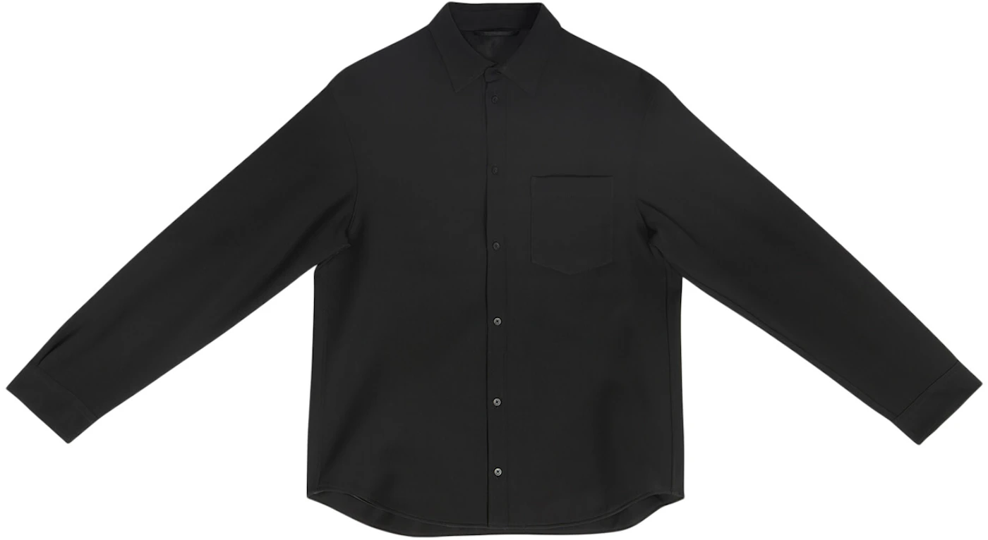 Louis Vuitton Technical Gabardine Shirt Dress BLACK. Size 36