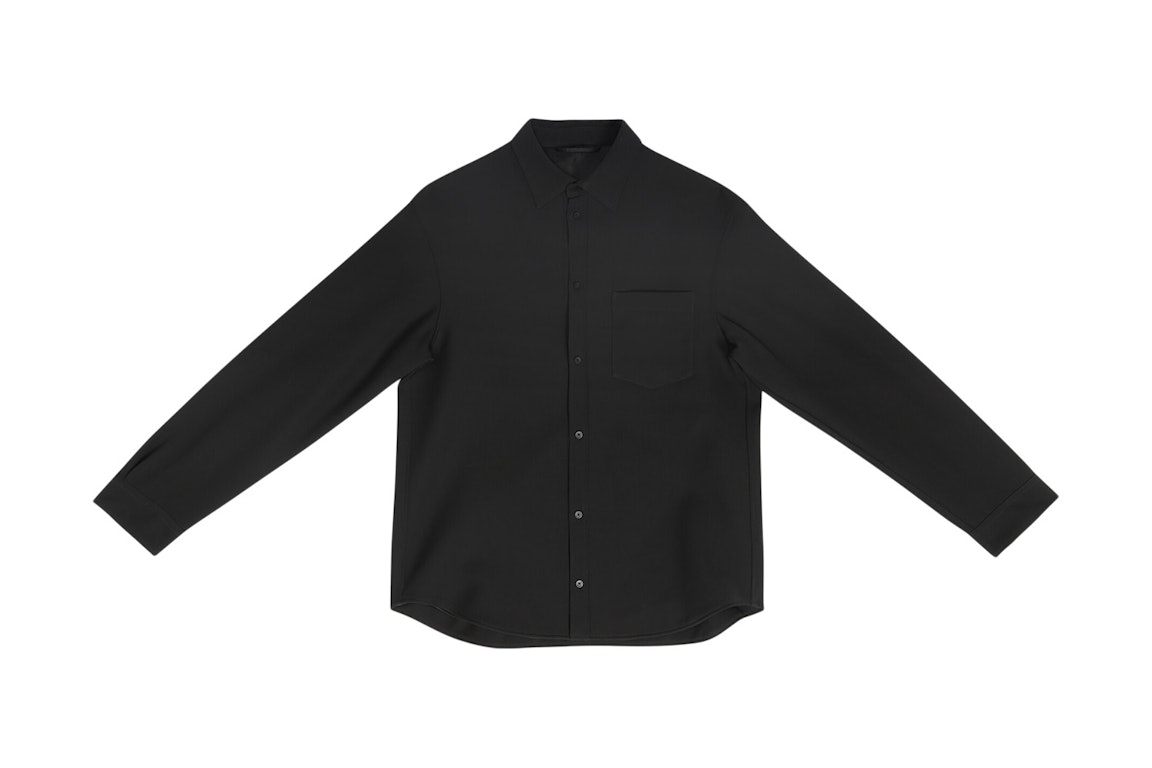 Pre-owned Balenciaga Wool Gabardine Shirt Jacket Black