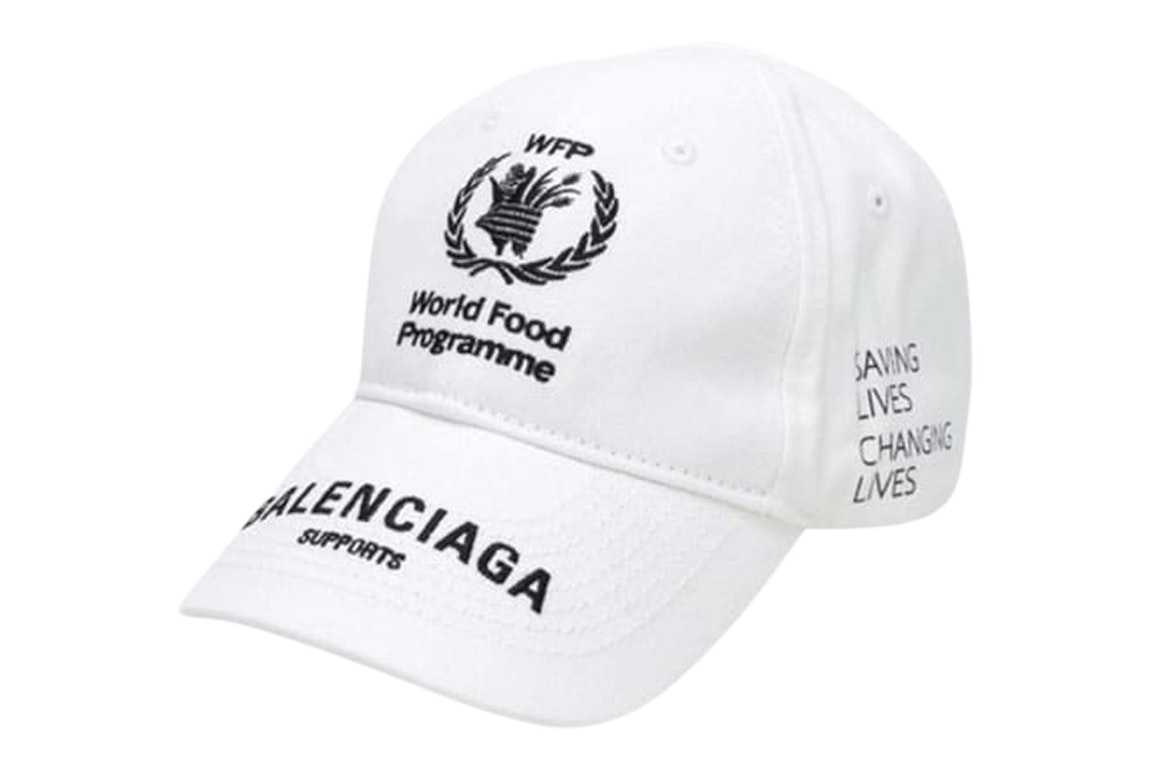 Pre-owned Balenciaga World Food Programme Cap White/black