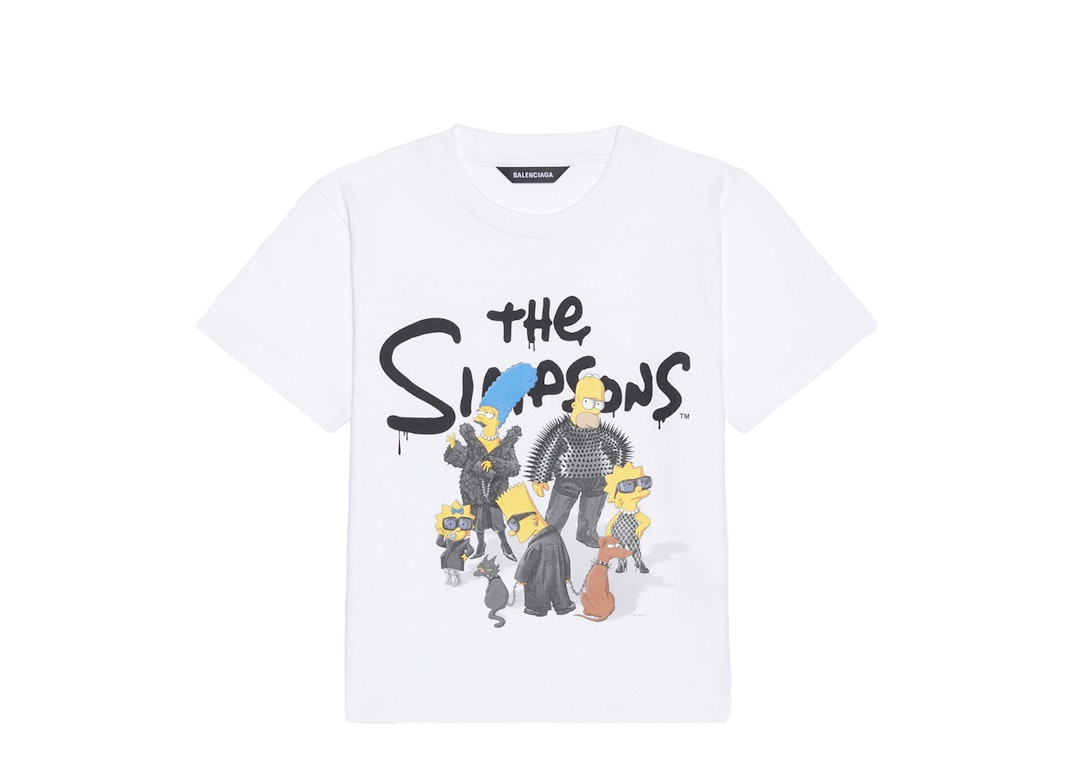 Pre-owned Balenciaga X The Simpsons Kids T-shirt White