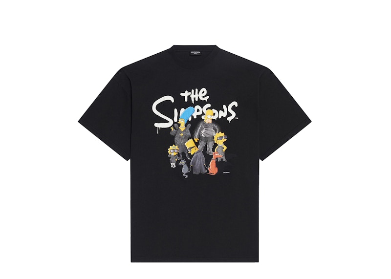 Balenciaga x The Simpsons Oversized T-Shirt Black - AW21 Men's - US