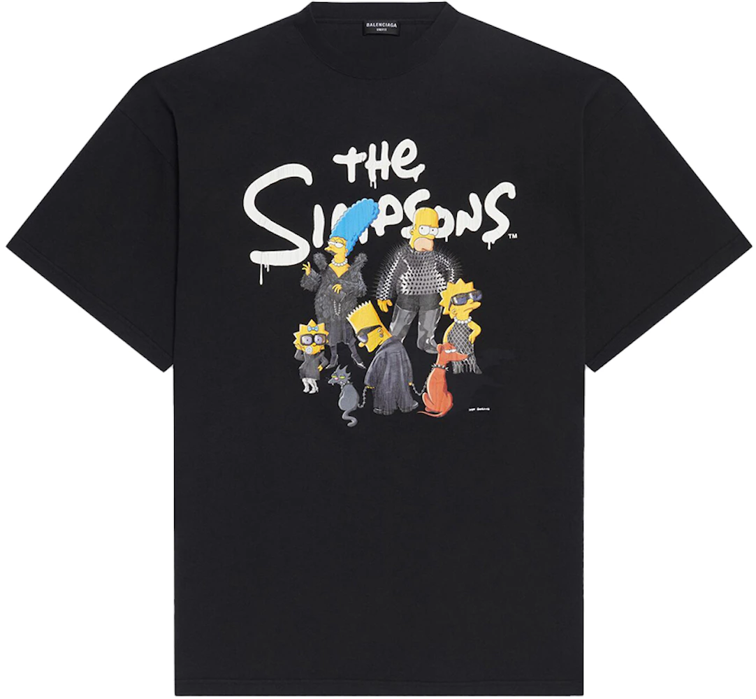 Se igennem ventil tilskuer Balenciaga x The Simpsons Oversized T-Shirt Black - AW21 Men's - US