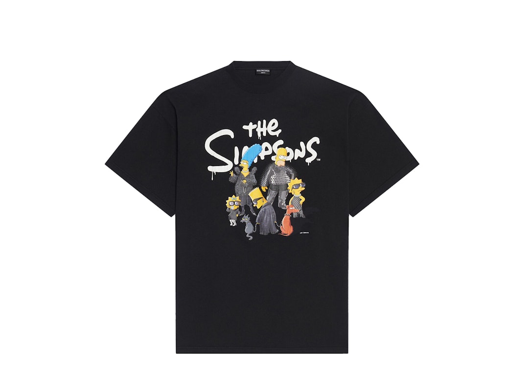 Pre-owned Balenciaga X The Simpsons Oversized T-shirt Black