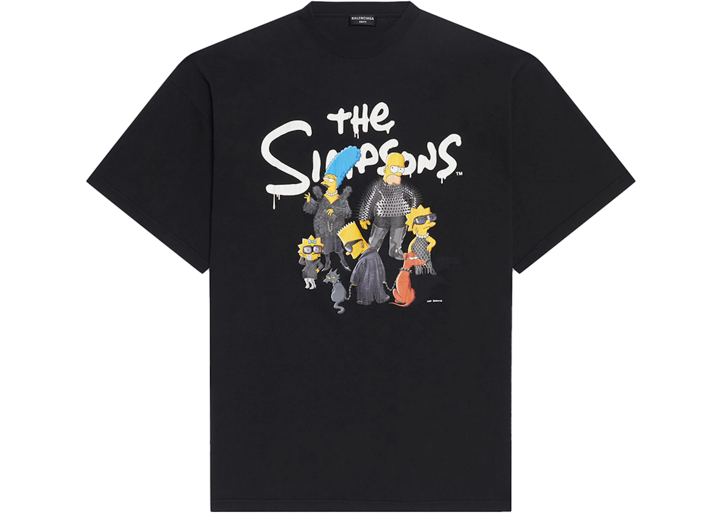 color Admisión peso Balenciaga x The Simpsons Oversized T-Shirt Black - AW21 - ES