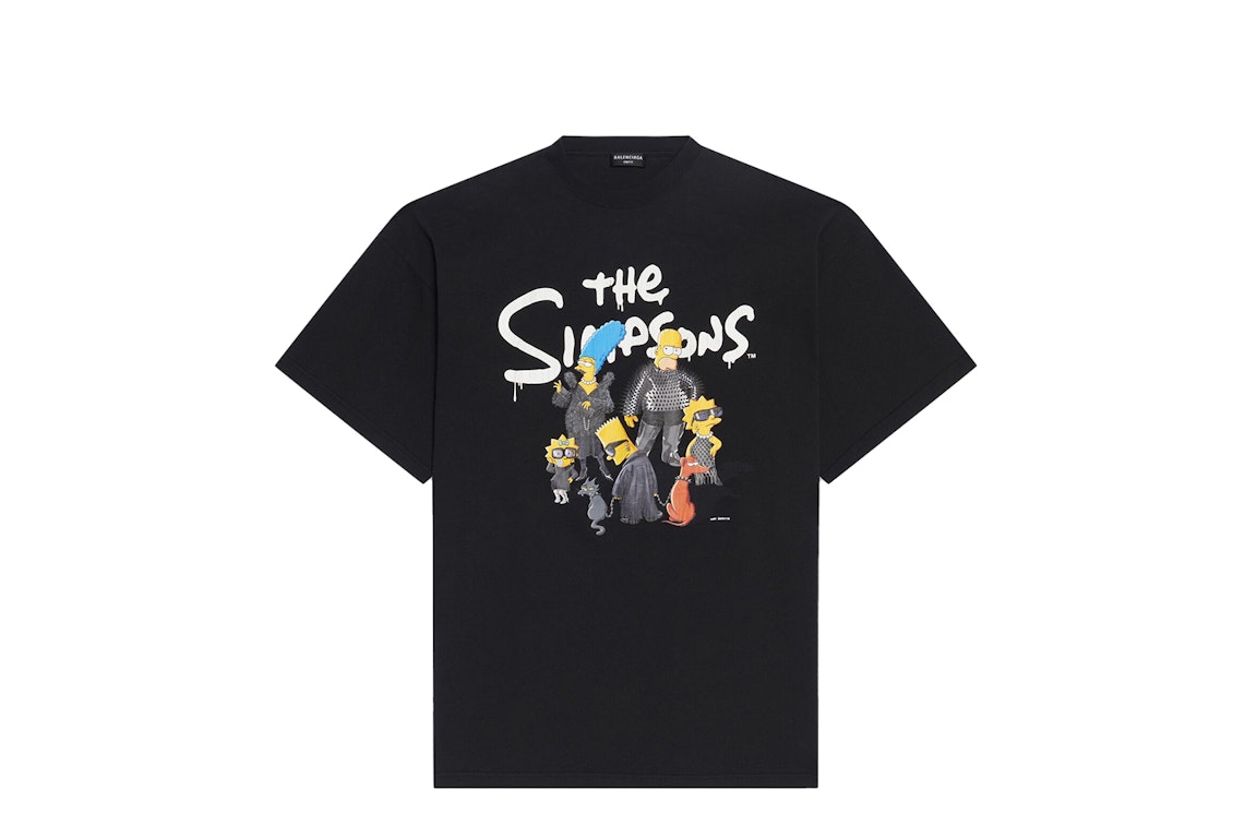 Pre-owned Balenciaga X The Simpsons Oversized T-shirt Black
