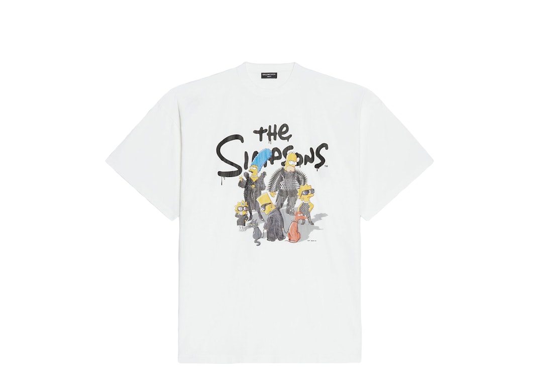 Pre-owned Balenciaga X The Simpsons Oversized T-shirt White