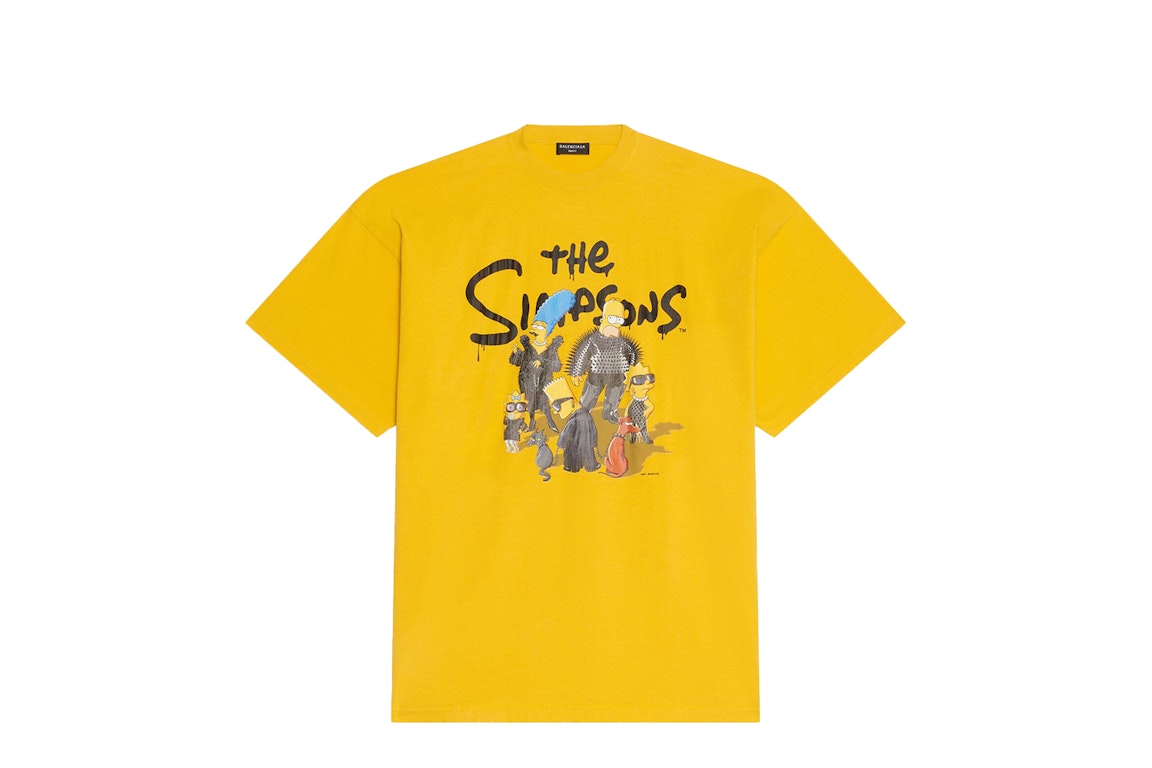 Pre-owned Balenciaga X The Simpsons Oversized T-shirt Yellow