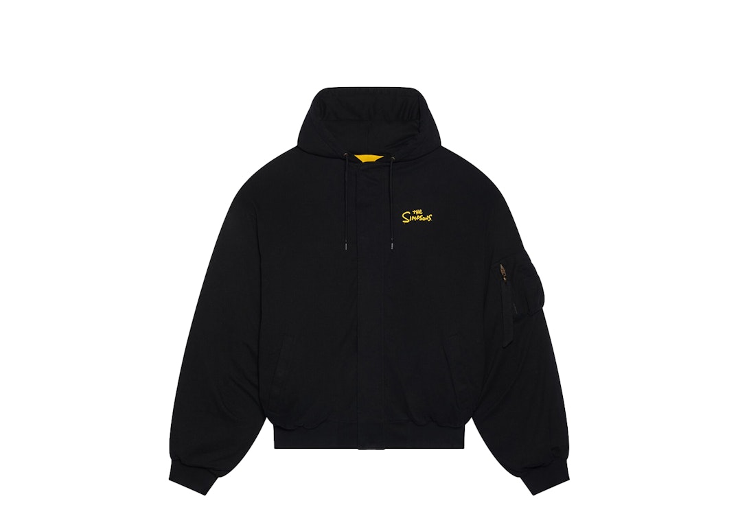 Pre-owned Balenciaga X The Simpsons Padded Bomber Hoodie Black