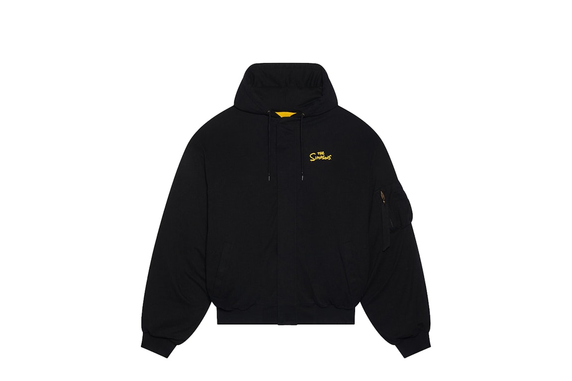 Pre-owned Balenciaga X The Simpsons Padded Bomber Hoodie Black