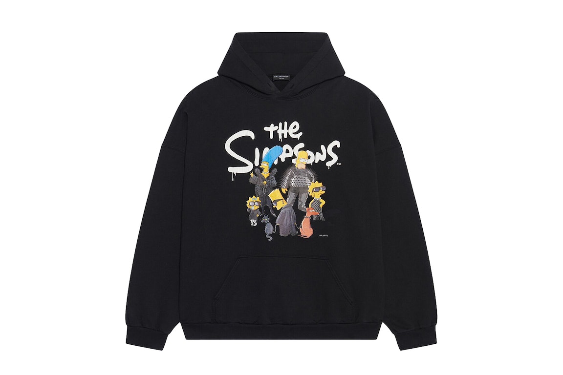 Pre-owned Balenciaga X The Simpsons Wide Fit Hoodie Black