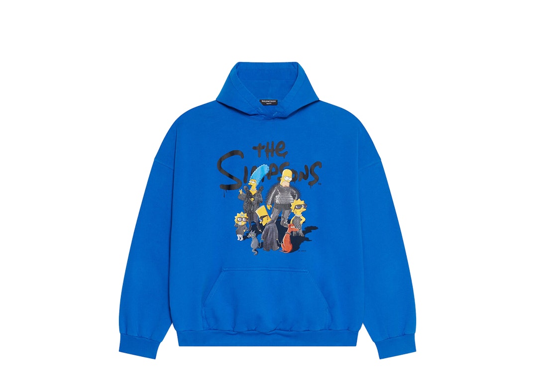 Pre-owned Balenciaga X The Simpsons Wide Fit Hoodie Indigo