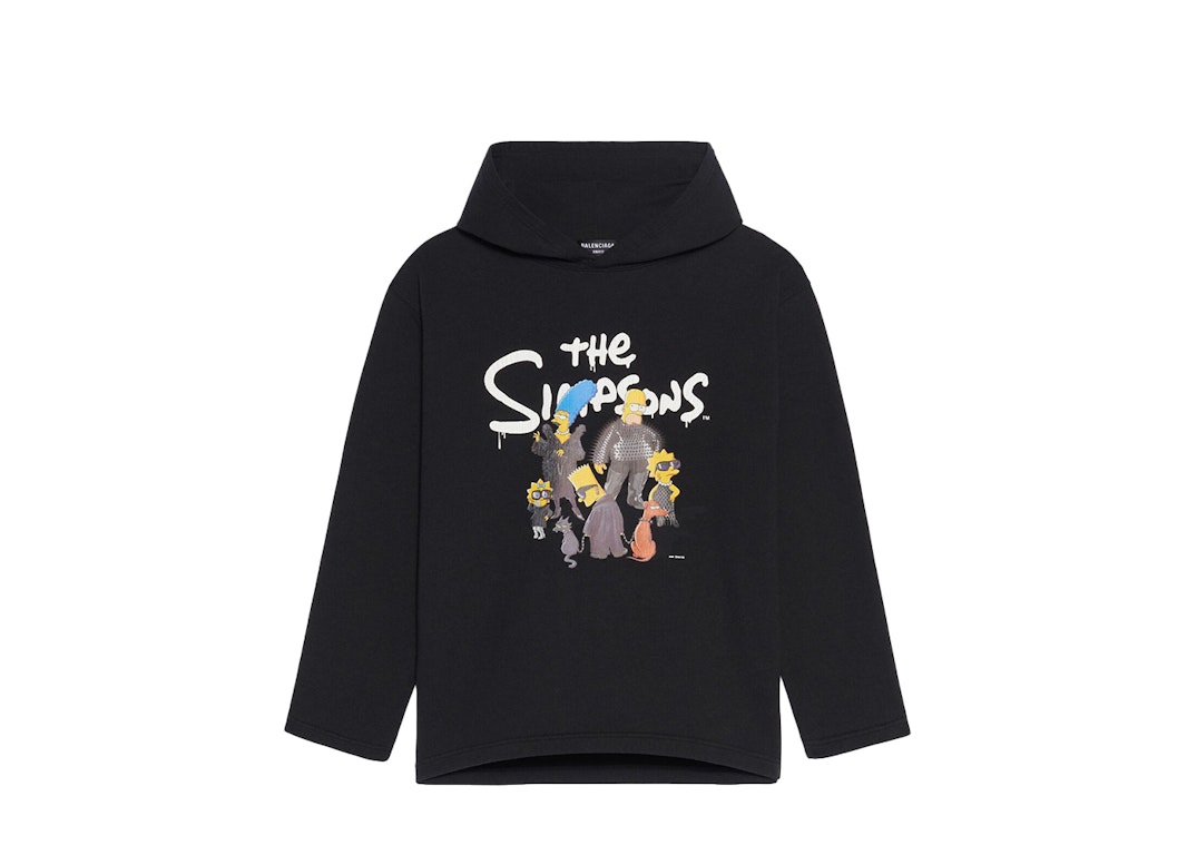 Pre-owned Balenciaga X The Simpsons Womens Cropped Hoodie Black