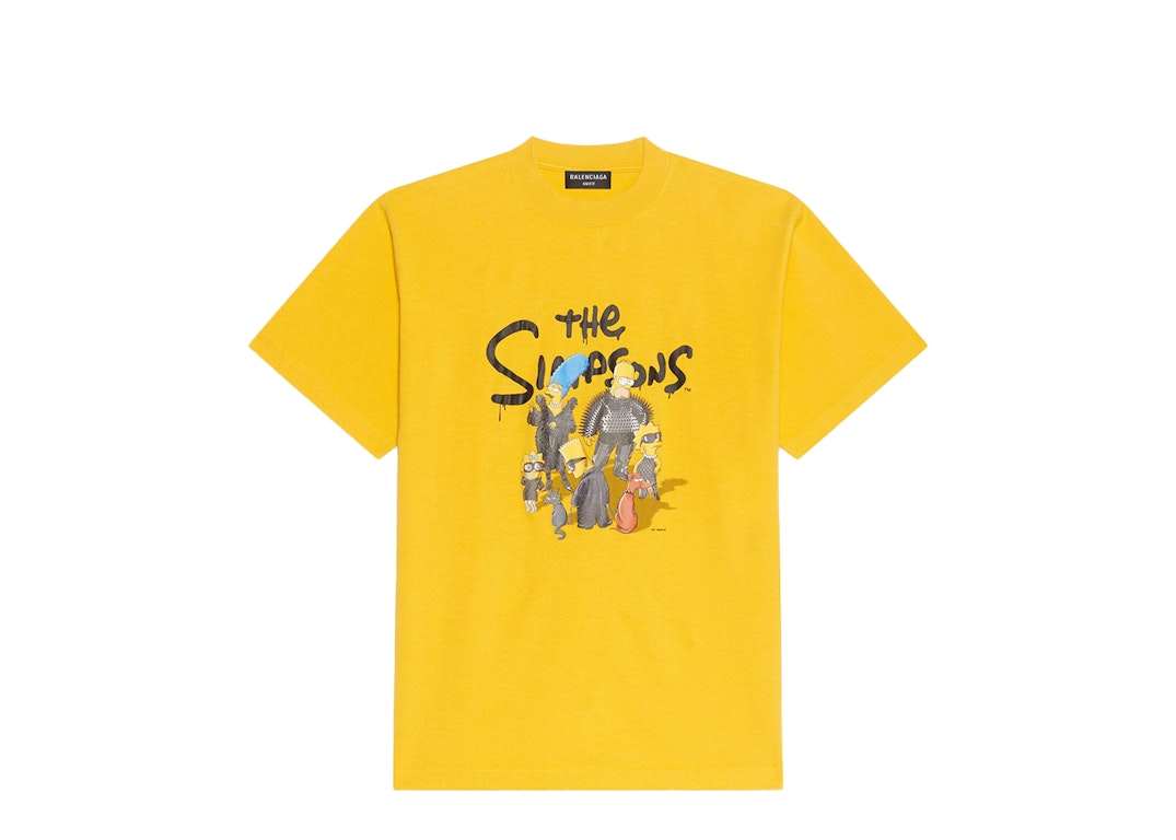 Pre-owned Balenciaga X The Simpsons Womens Small Fit T-shirt Yellow