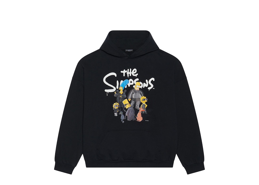 Pre-owned Balenciaga X The Simpsons Womens Wide Fit Hoodie Black