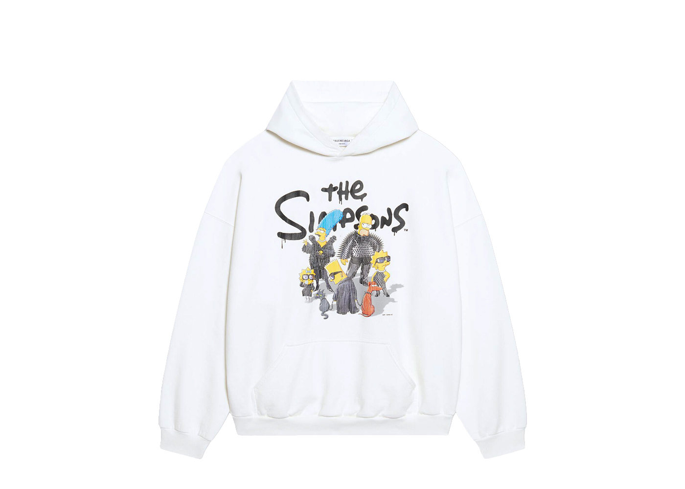 Balenciaga x The Simpsons Womens Wide Fit Hoodie White