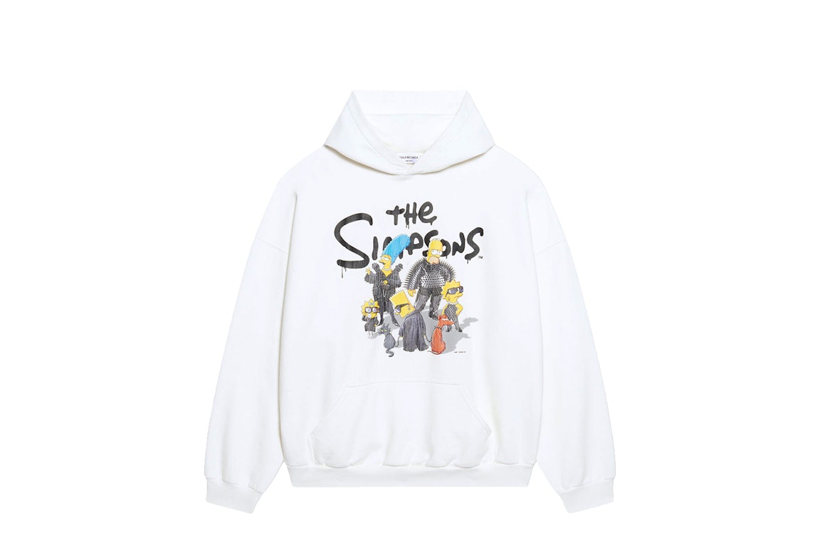 Pre-owned Balenciaga X The Simpsons Womens Wide Fit Hoodie White