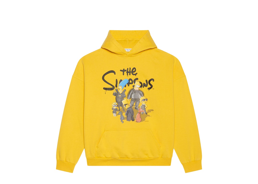 Pre-owned Balenciaga X The Simpsons Womens Wide Fit Hoodie Yellow