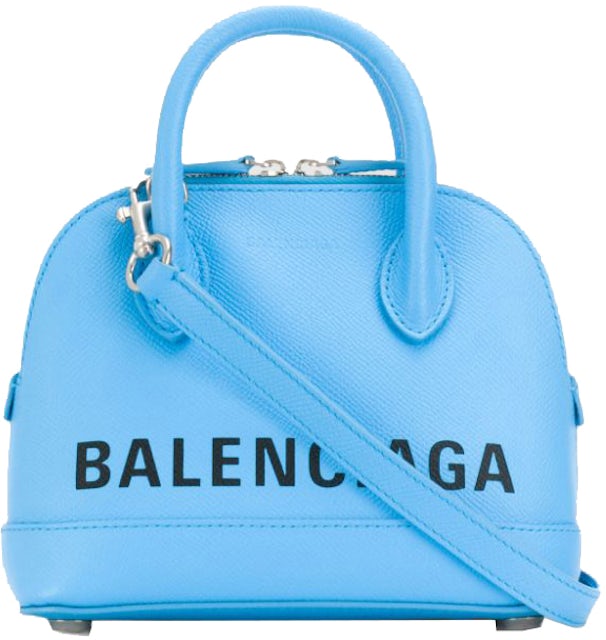 Balenciaga XXS Ville Top Handle Light Blue in Leather with Silver-tone - US