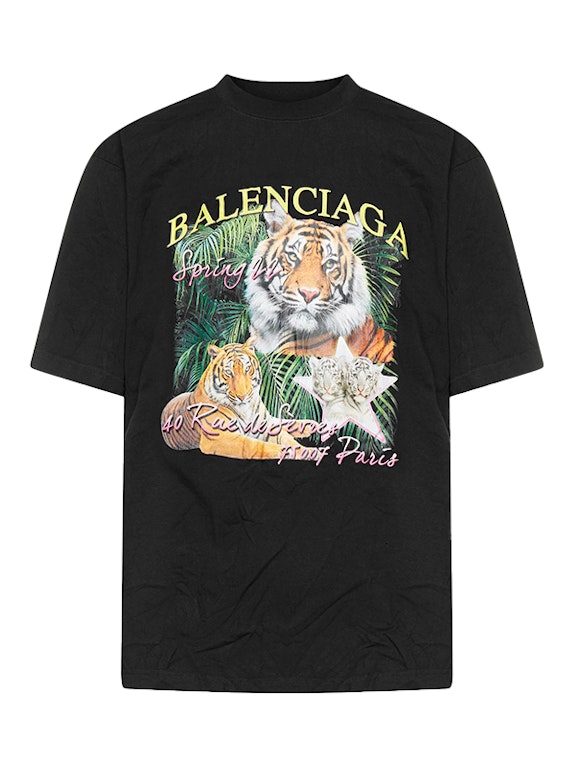 Pre-owned Balenciaga Year Of The Tiger T-shirt Black/multi