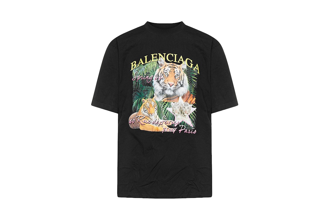Pre-owned Balenciaga Year Of The Tiger T-shirt Black/multi