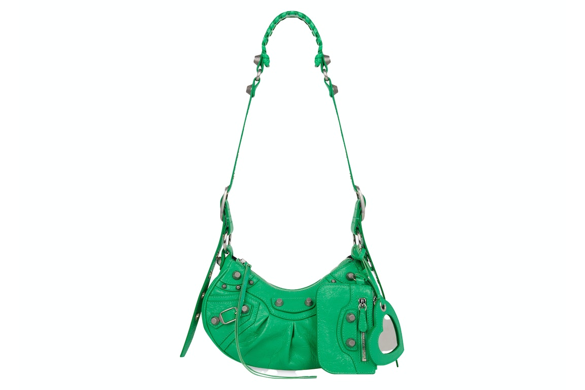 Pre-owned Balenciaga Le Cagole Shoulder Bag Xs Green