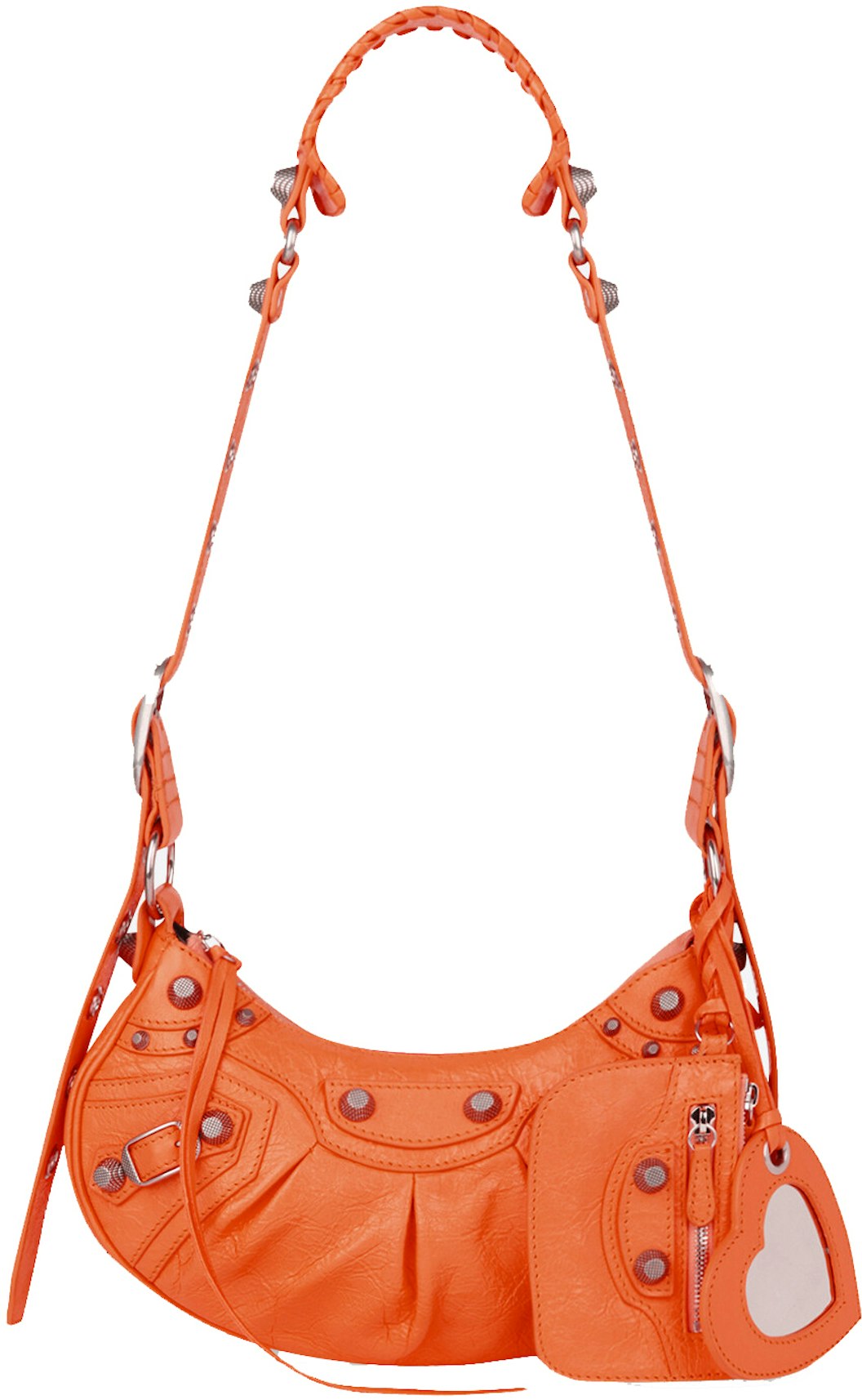 Balenciaga Year of the Tiger Le Cagole Shoulder Bag XS Orange Leather with Silver-tone - US