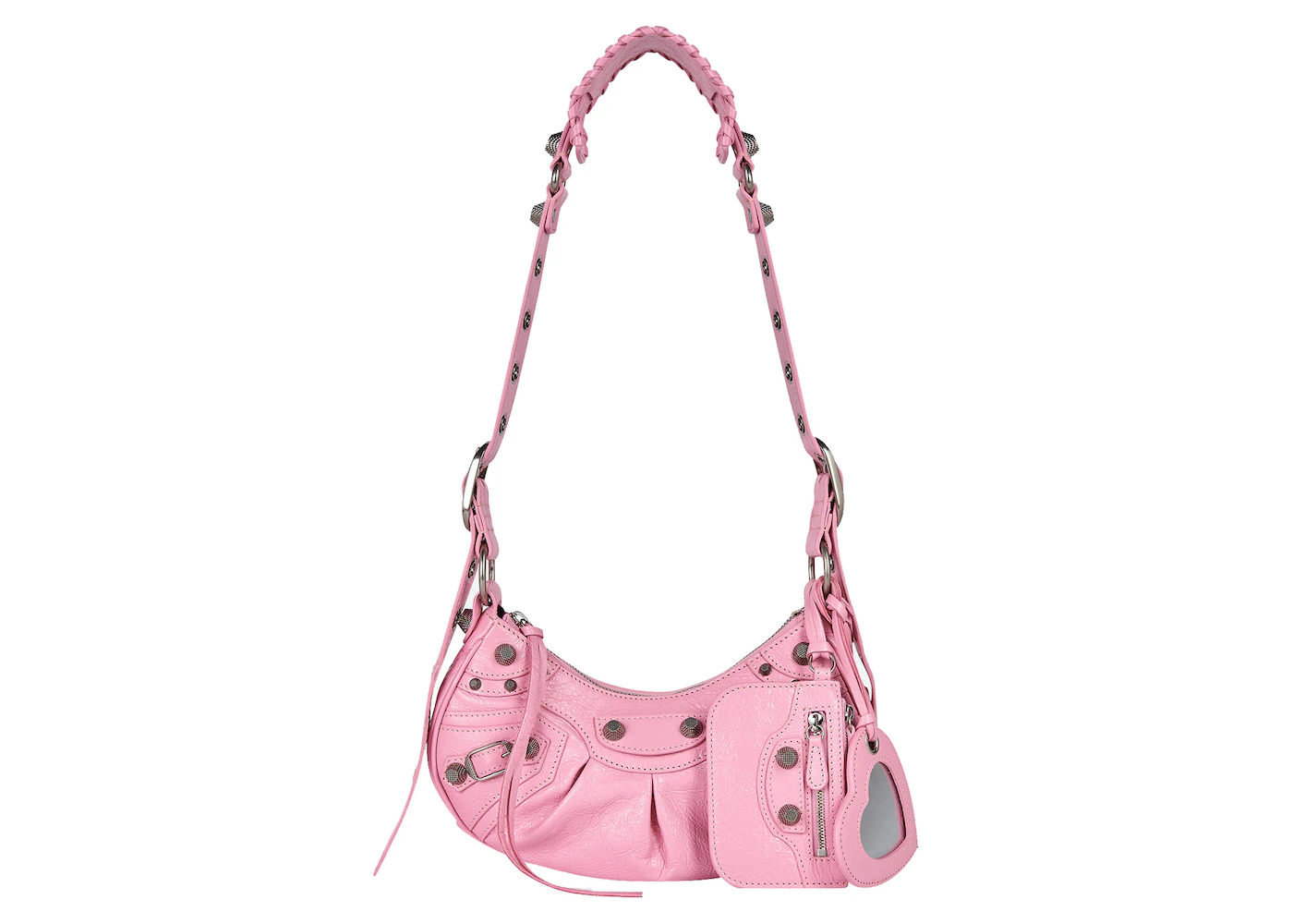 Balenciaga Le Cagole Shoulder Bag XS Pink in Lambskin Leather with ...