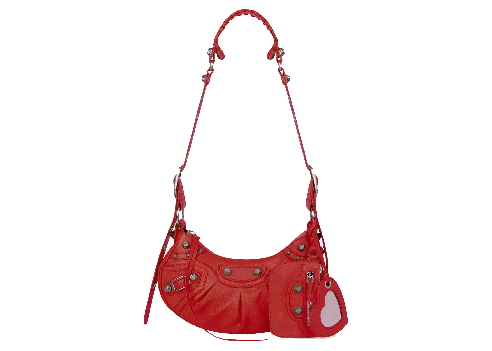 Balenciaga Le Cagole Shoulder Bag XS Red in Lambskin Leather with  Silvertone  US