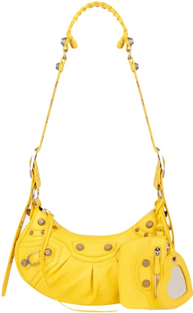 Balenciaga Le Cagole Shoulder Bag XS Yellow in Lambskin Leather with  Silver-tone - US