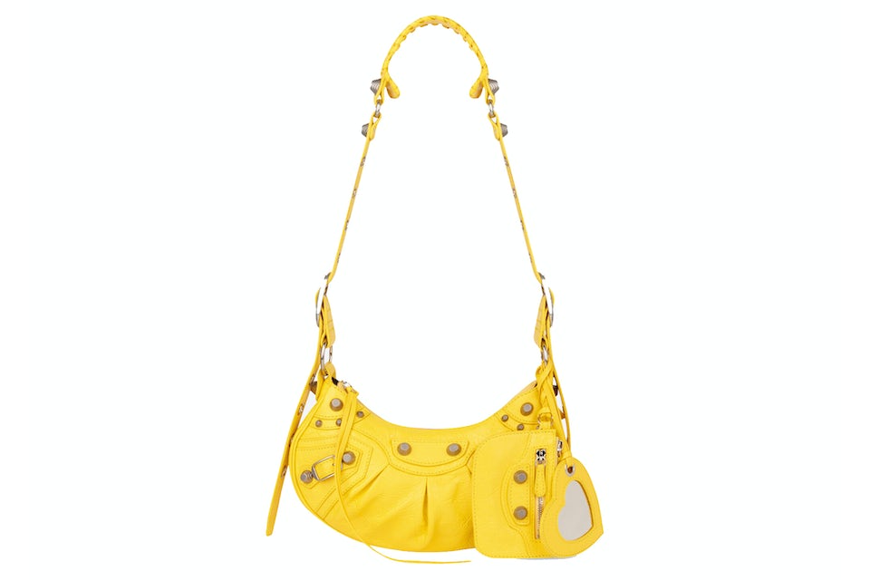 Balenciaga Le Cagole Shoulder Bag XS Yellow in Lambskin Leather with  Silver-tone - US
