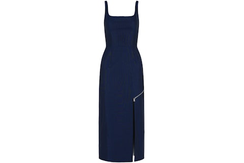 Balenciaga Zip Slash Midi Dress Black Ultramarine - US Balenciaga Zip Slash Midi Dress Black Ultramarine - US