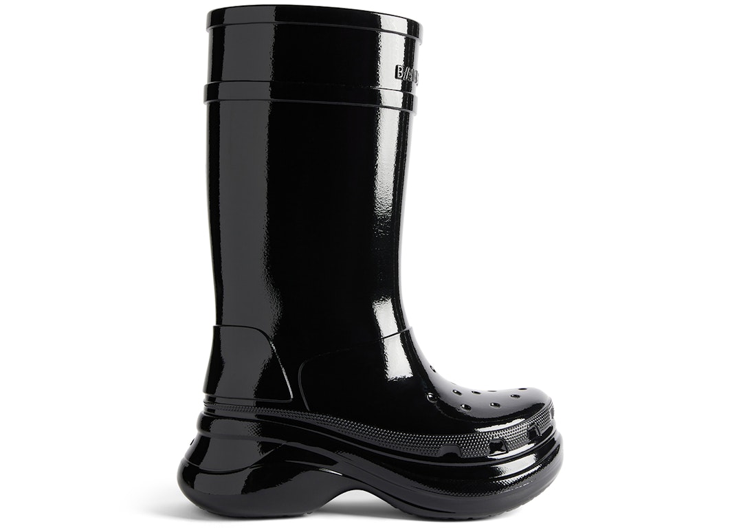 Pre-owned Balenciaga X Crocs Boot Black Patent (women's)