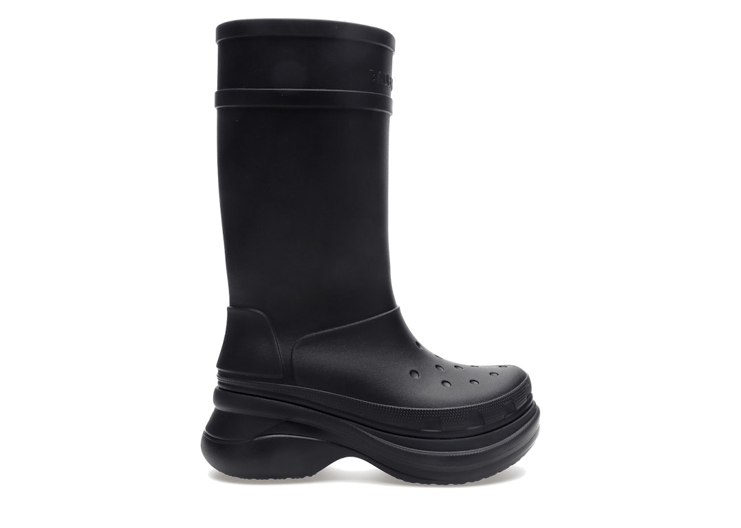 Pre-owned Balenciaga X Crocs Boot Black