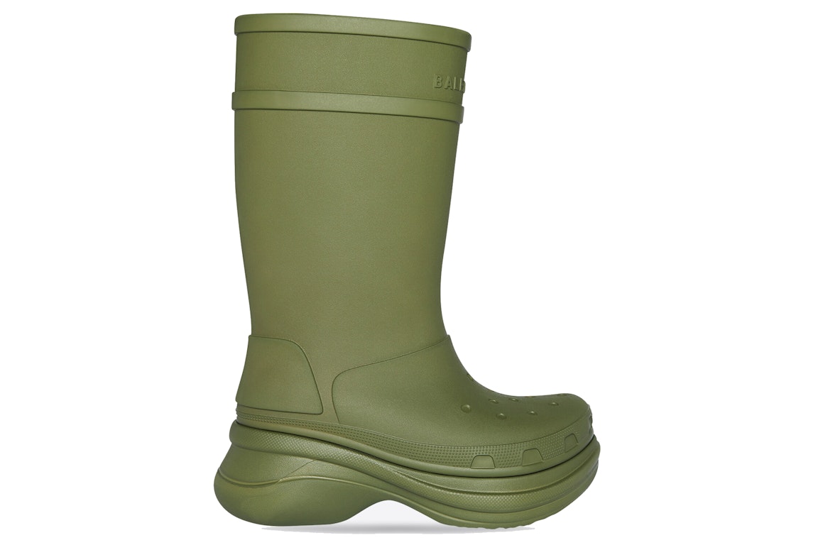Pre-owned Balenciaga X Crocs Boot Green