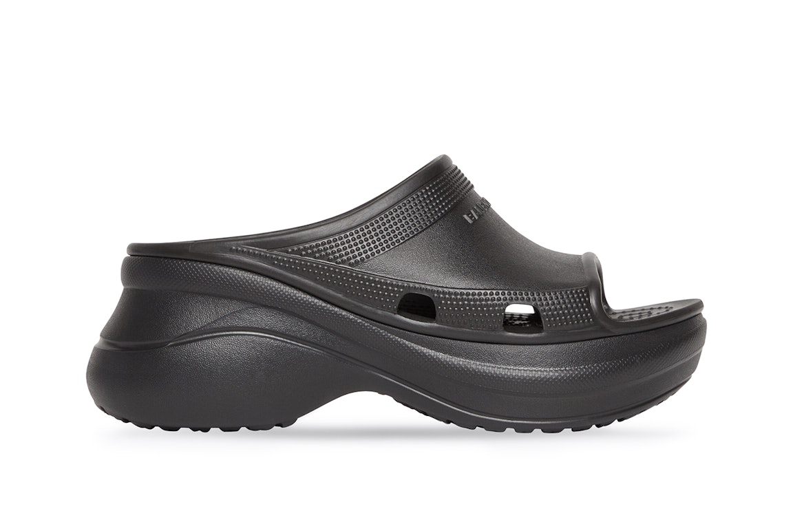Pre-owned Balenciaga X Crocs Pool Slide Sandals Black (women's)