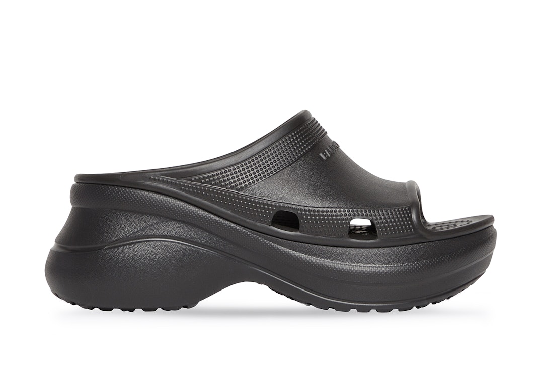 Pre-owned Balenciaga X Crocs Pool Slide Sandals Black