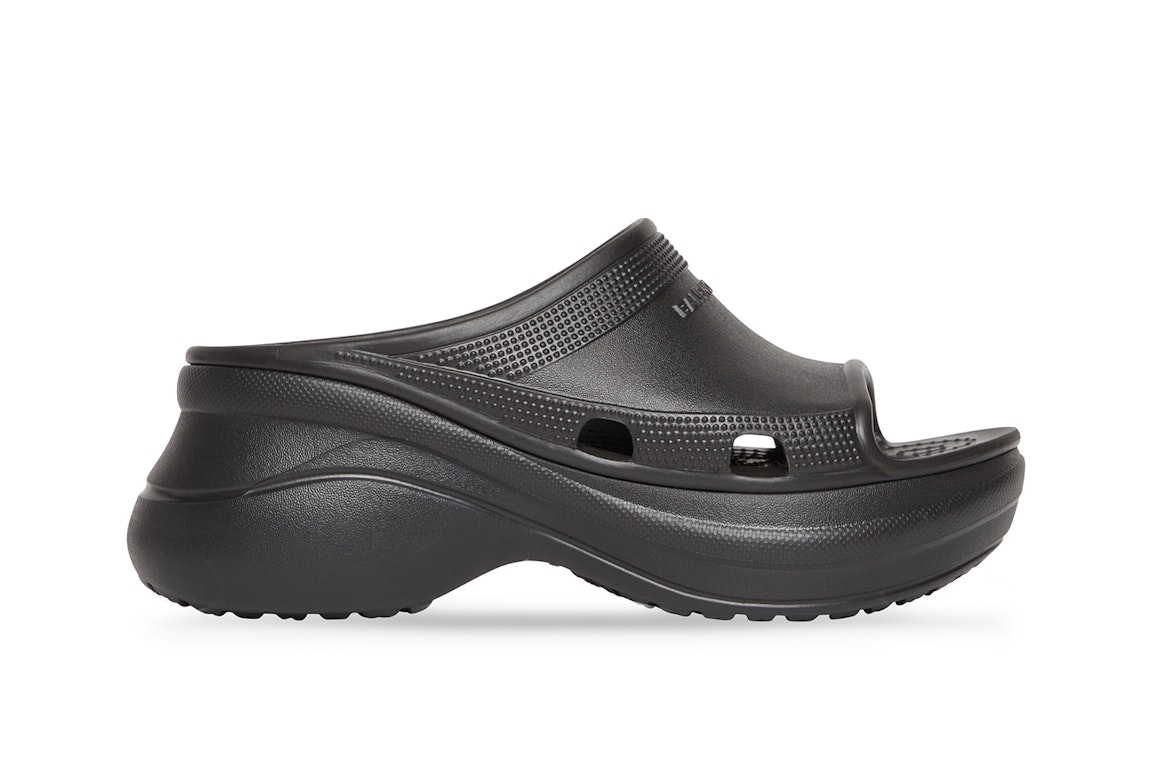Pre-owned Balenciaga X Crocs Pool Slide Sandals Black
