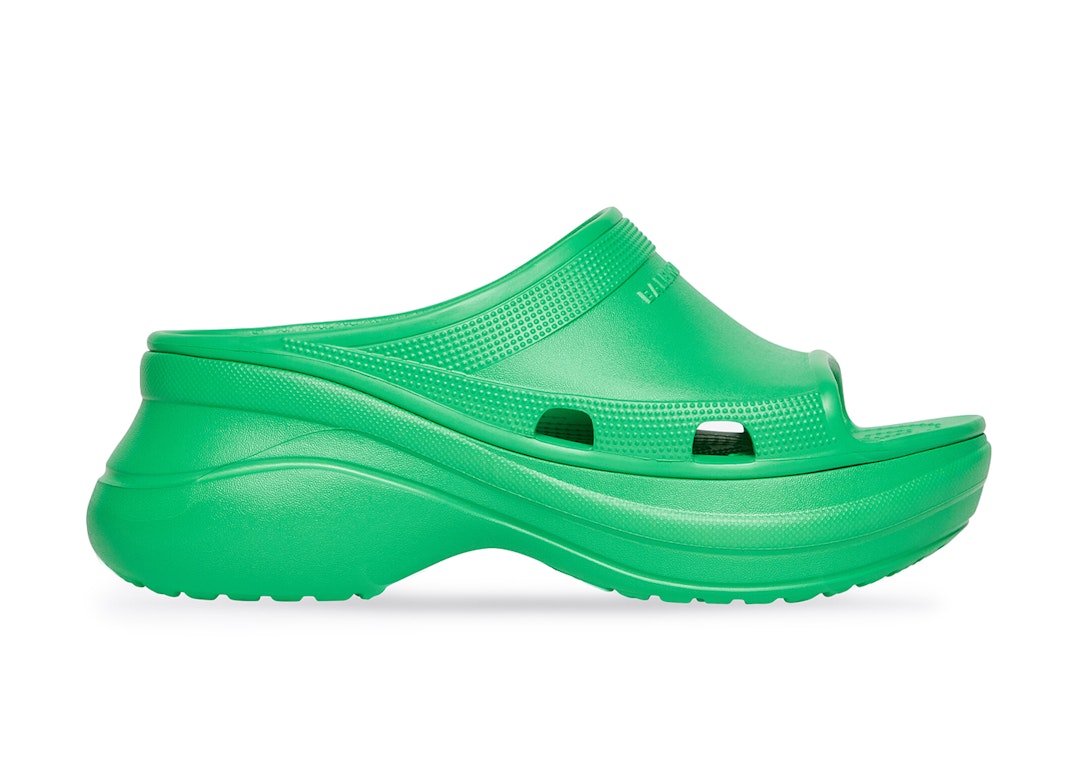 Pre-owned Balenciaga X Crocs Pool Slide Sandals Green