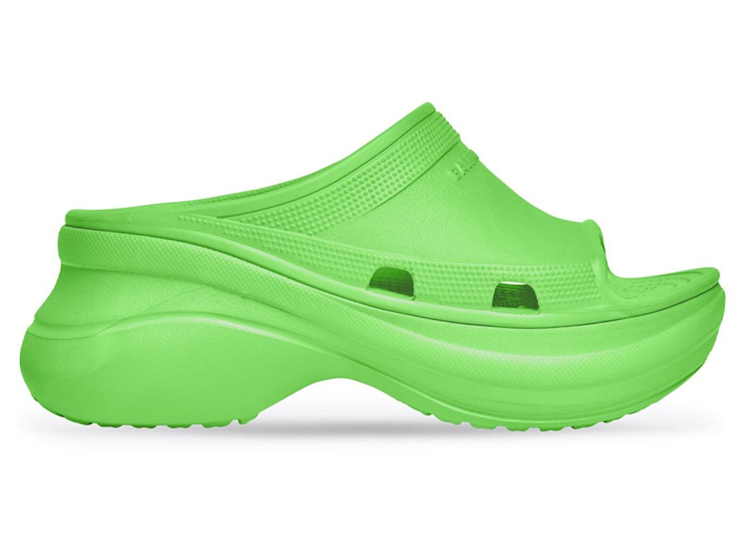 Pre-owned Balenciaga X Crocs Pool Slide Sandal Neon Green