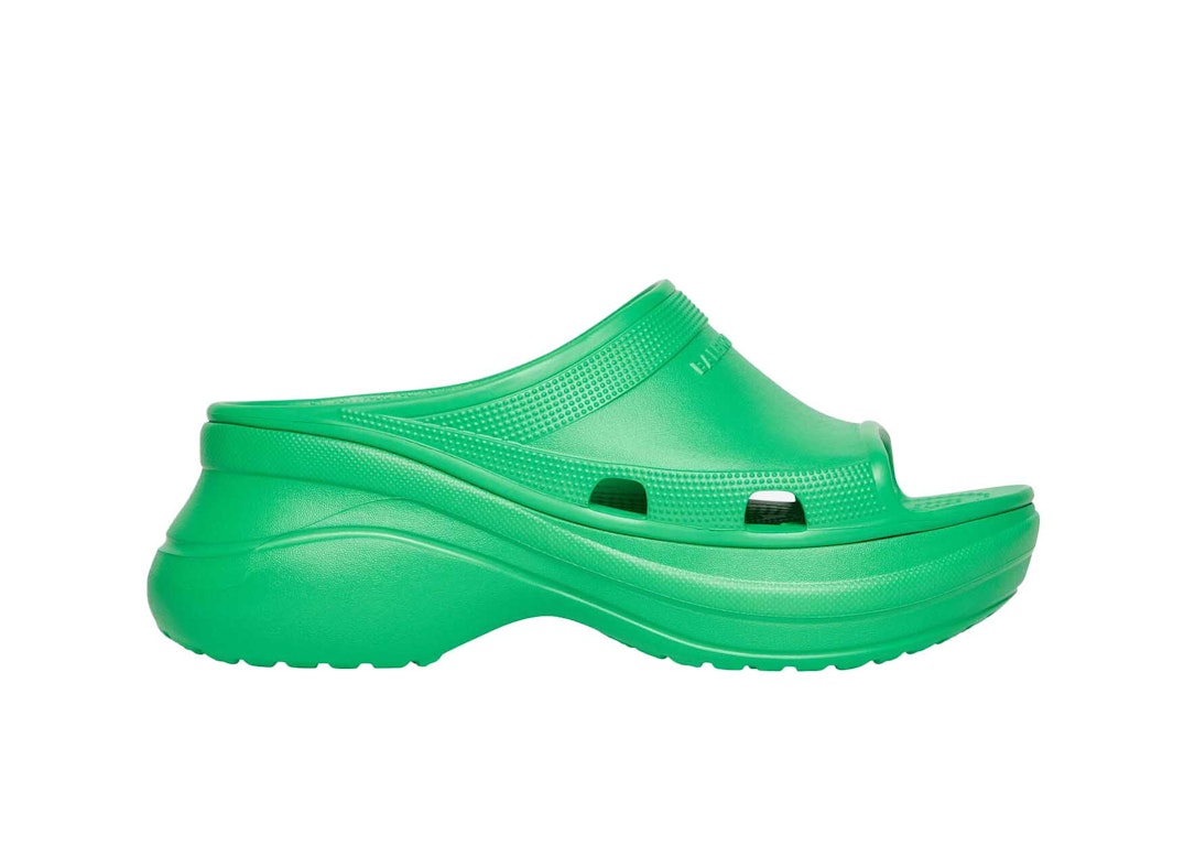 Pre-owned Balenciaga X Crocs Pool Slide Sandals Green (women's)