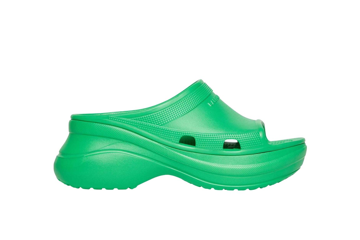 Pre-owned Balenciaga X Crocs Pool Slide Sandals Green (women's)