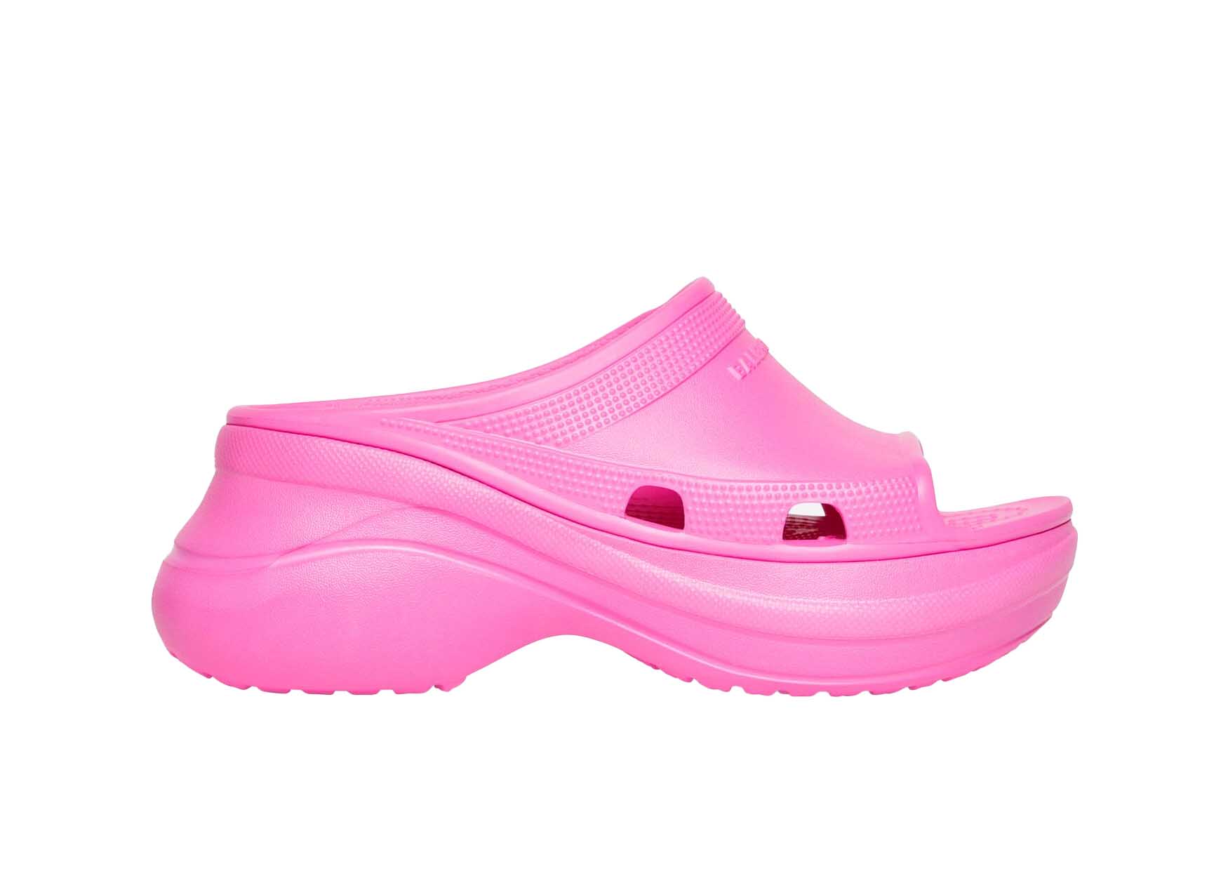 Balenciaga pink croc online slides