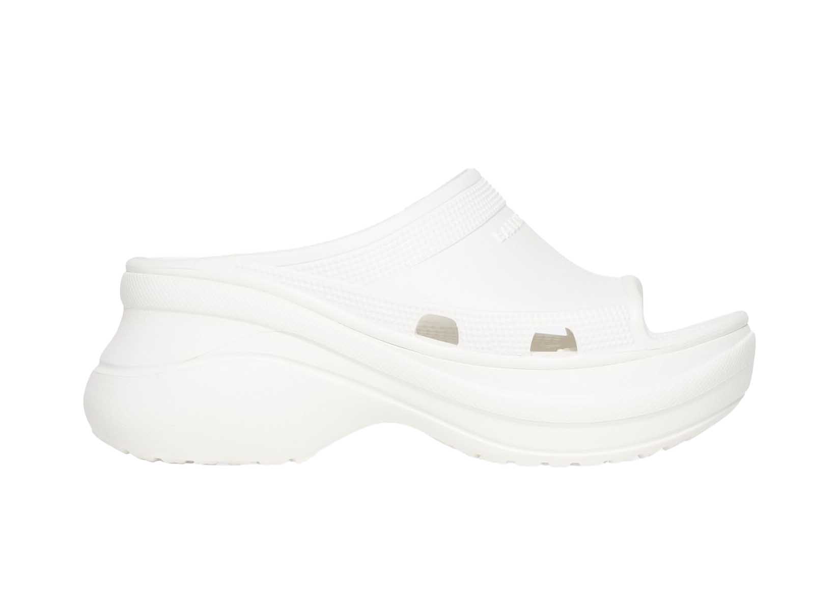 Balenciaga Womens Logo Slide Sandals White SIZE 4128295