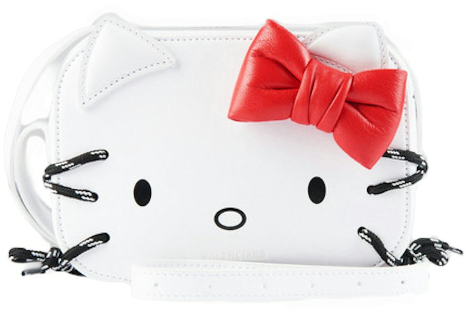 Balenciaga x Hello Kitty Camera Bag XS White in Calfskin with Silver-tone -  US