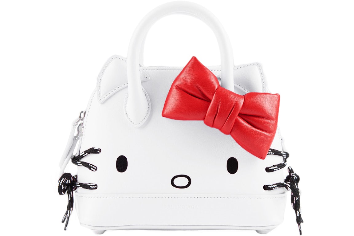 Balenciaga x Hello Kitty Top Handle XXS White in Calfskin with Silver ...