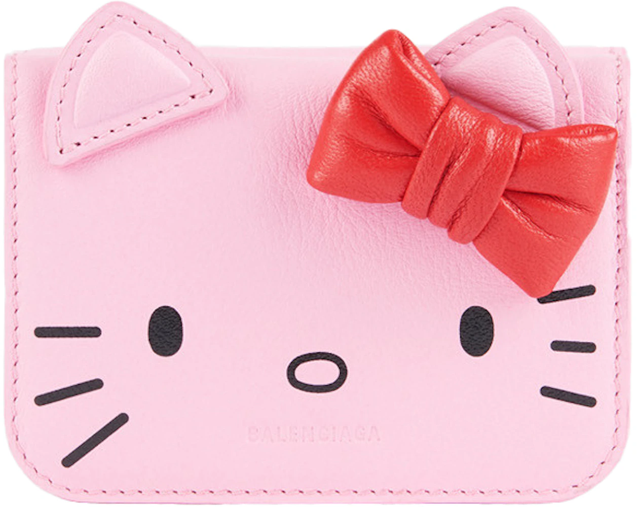 Balenciaga x Hello Kitty Wallet Mini Pink in Calfskin with Silver